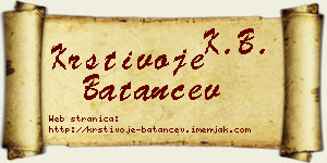 Krstivoje Batančev vizit kartica